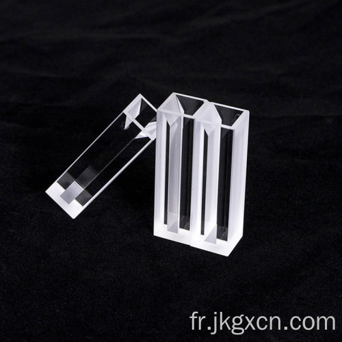 Micro-cuvette en quartz avec mur et couvercle givré